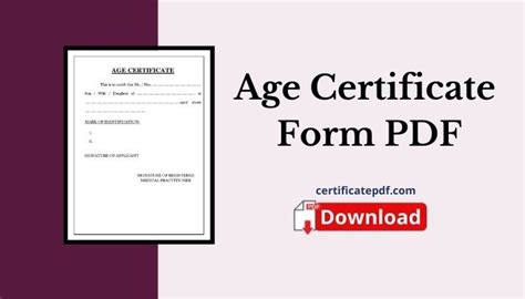 Age Certificate Format