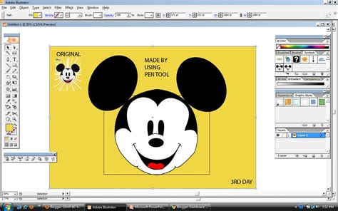 Graphic Suite Rd Day Project Mickey Mouse Using Adobe Illustrator