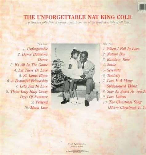 NAT KING COLE Unforgettable Nat King Cole LP vinyl UK Emi 1991 ...