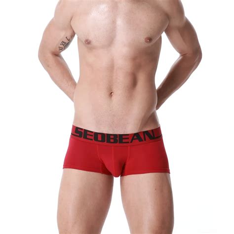 Free Shipping Seobean Mens Boxers Underwear Male Panties Cotton Low