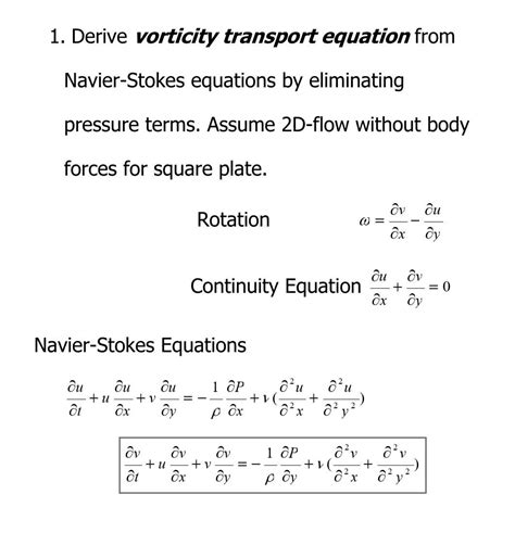 Solved Derive Vorticity Transport Equation From Chegg