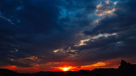 Download Wallpaper 2560x1440 Clouds, sunset, sky, dusk scenery QHD ...