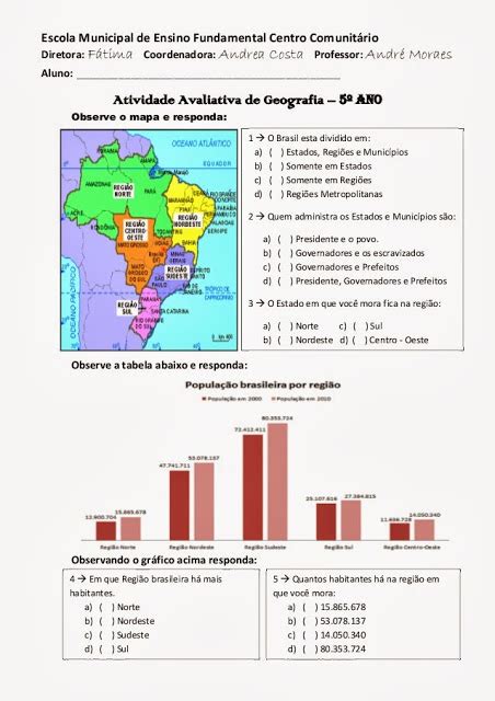 Atividades De Geografia Ano Fundamental