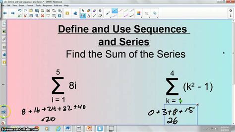 121 Define And Use Sequences And Series Youtube