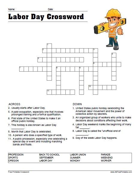 Print Labor Day Word Search – Free Printable