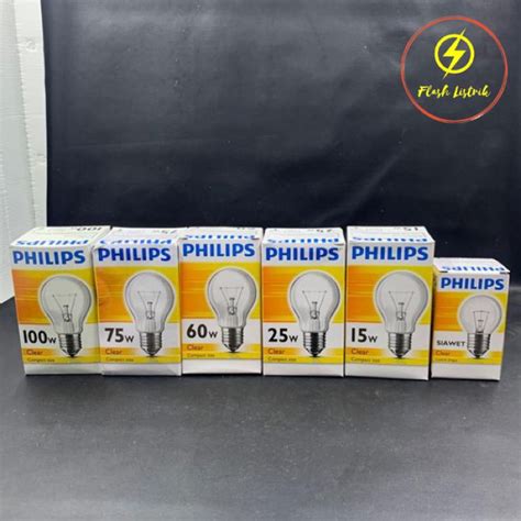 Jual Philips Lampu Bohlam Pijar Philips W Siawet W Clear W W