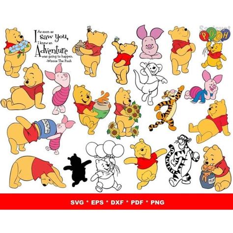 Svg Files For Cricut Svg Cutting Files Pooh Bear Custom Hats Disney