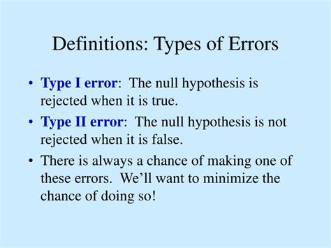 Ppt More About Type I And Type Ii Errors Powerpoint Presentation