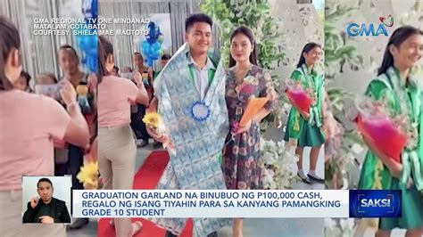 Graduation Garland Na Binubuo Ng P100 000 Cash Regalo Ng Isang Tiyahin