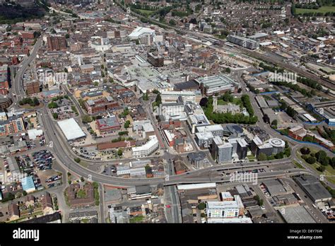 aerial view of Luton town centre Stock Photo - Alamy