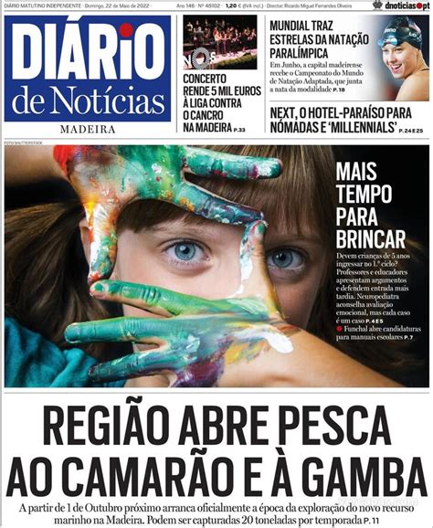 Capa Diário de Notícias da Madeira de 2022 05 22