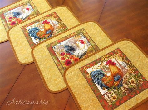 Rooster Kitchen Decor Rooster Placemats French Country Decor Set