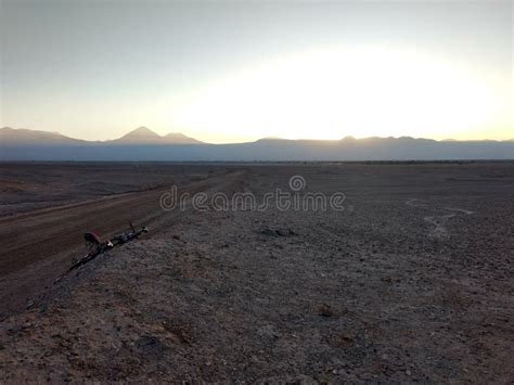 Sunrise Over Atacama Desert On A Biking Trip To Moon Valley Stock