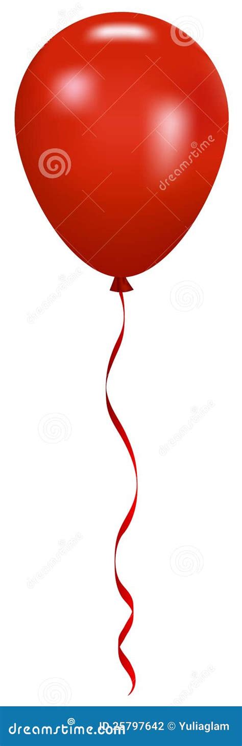 Red Balloon With Ribbon Stock Vector Illustration Of Clip