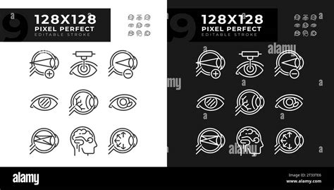 Pixel Perfect Light And Dark Eye Care Linear Icons Set Stock Vector Image And Art Alamy