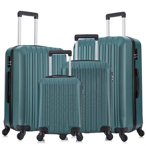 4 piece spinner luggage set luggage sets hardside with spinner wheels ...