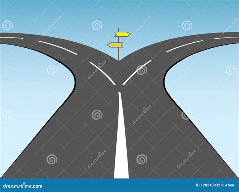Two Way Street With Direction Signs For Future Step In Business Stock