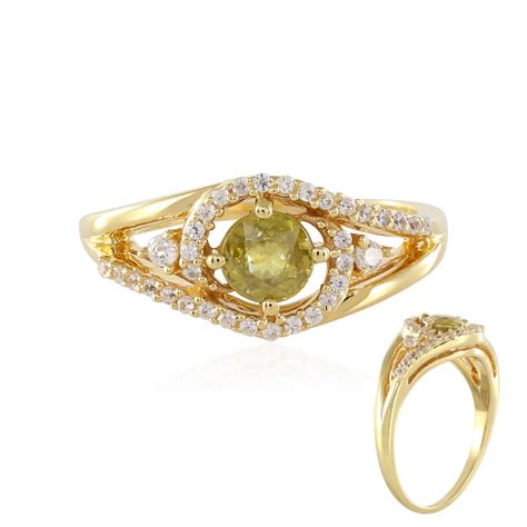 Madagaskar Sphene 0 596ct Gold Plated Silber Ring