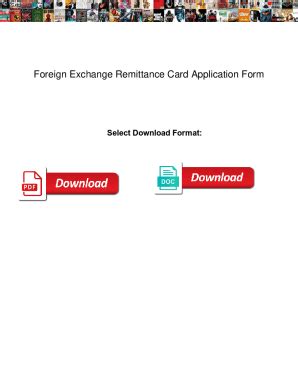 Fillable Online Foreign Exchange Remittance Card Application Form