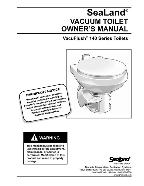 Pdf Vacuflush Series Vacuum Toilet Operation Manual Sealand