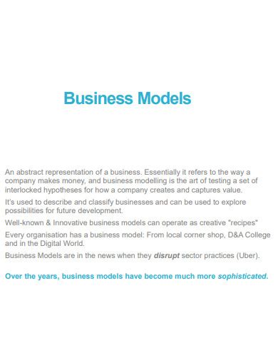 30+ Business Model Examples in PDF | Examples