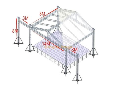 Outdoor Concert Aluminum Truss Stage System Roof Trusses Structure For