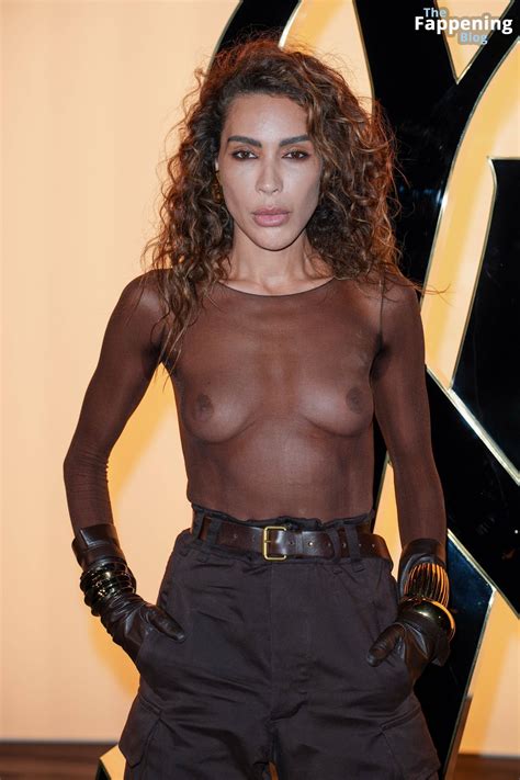 Ines Rau Shows Off Her Nude Tits At The Saint Laurent Show In Paris 8