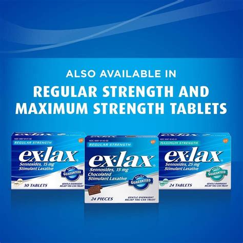 Ex Lax Regular Strength Chocolated Stimulant Laxative Constipation Relief Pills For Occasional