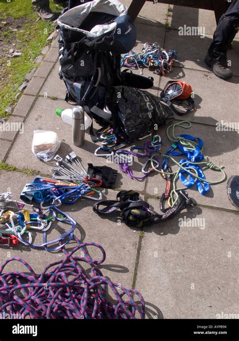 Rock climbing equipment Stock Photo - Alamy