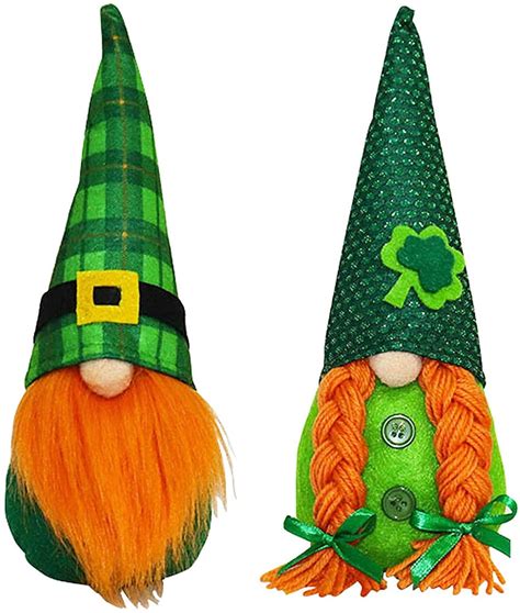 Wofair St Patricks Day Decorations Gnome Handmade Plush Standing