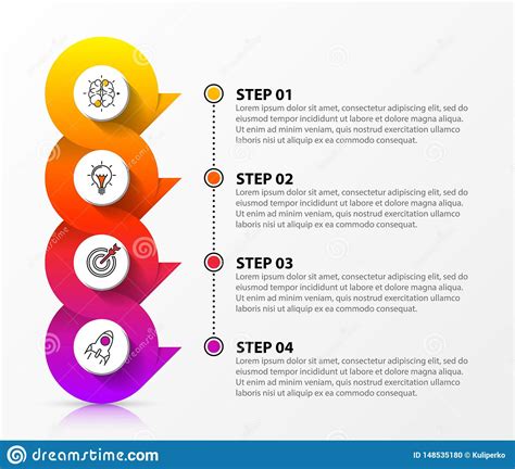 Molde Do Projeto De Infographic Conceito Criativo 4 Etapas