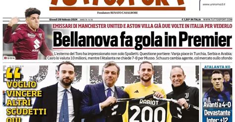 PRIMA PAGINA TUTTOSPORT OGGI Osi Kvara Rieccoli Max Occhio