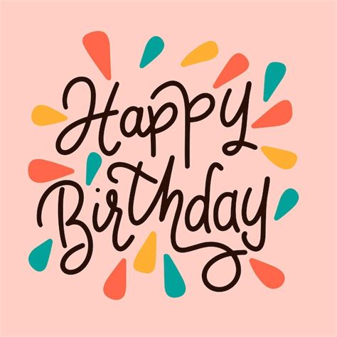 Premium Vector Happy Birthday Handwriting Inscription Concept Happy