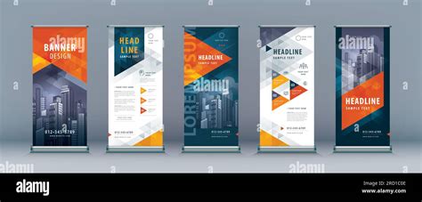 Business Roll Up Set Standee Design Banner Template Abstract