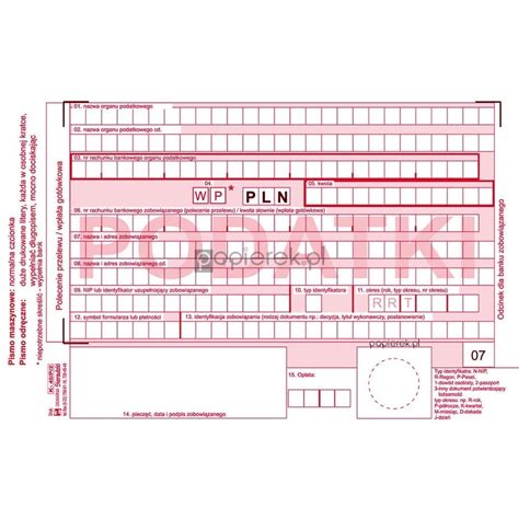 Polecenie Przelewu Podatki 2 Odcinkowe K 40 P 2