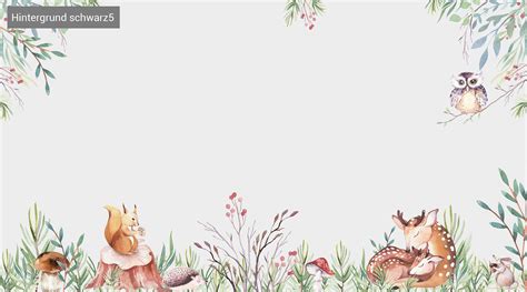 Wallpaper photo wallpaper nursery forest forest animals | Etsy