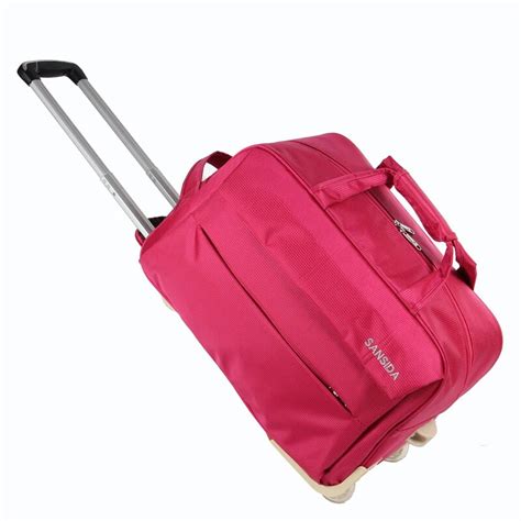 New Nylon Waterproof Travel Bag With Wheels Suitcase Trolley Solid Men