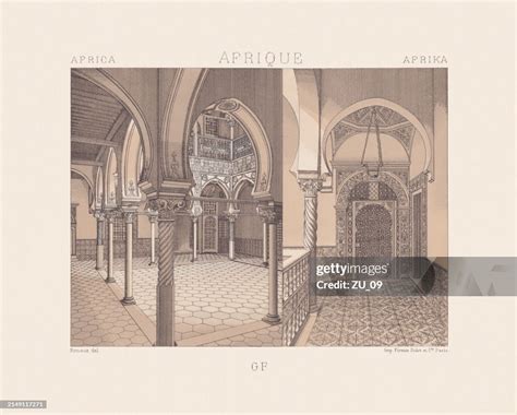 Structure Of A Moorish Residential Building Chromolithograph Published