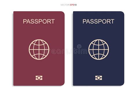 Set Of Passport Isolated On White Background Vector Illustration Stock Vector Illustration Of