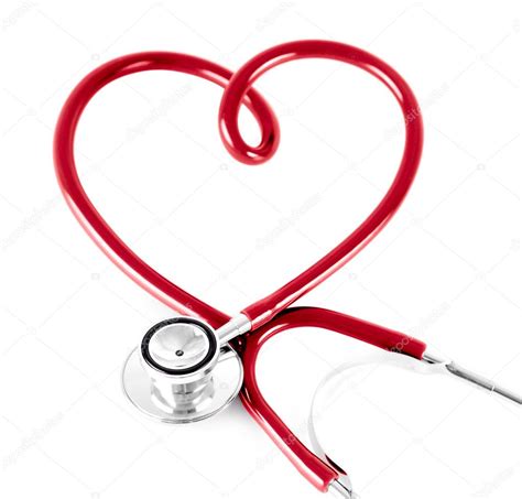 Stethoscope In Shape Of Heart Isolated On White Stock Photo Andrey