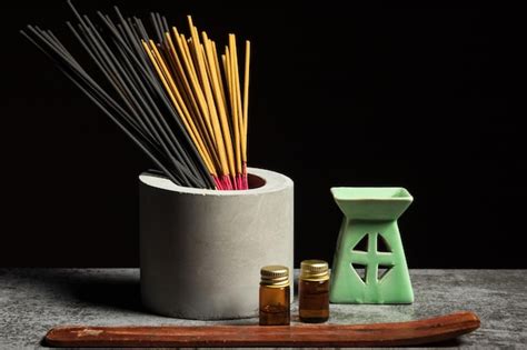 Premium Photo Aromatherapy Set Of Incense Sticks And Essential Oil