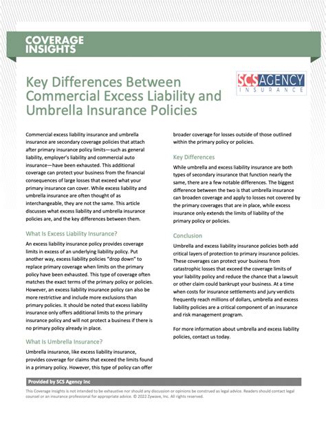 Coverage Insights Key Differences Between Commercial Excess Liability