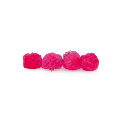 2 Inch Neon Pink Craft Pom Poms