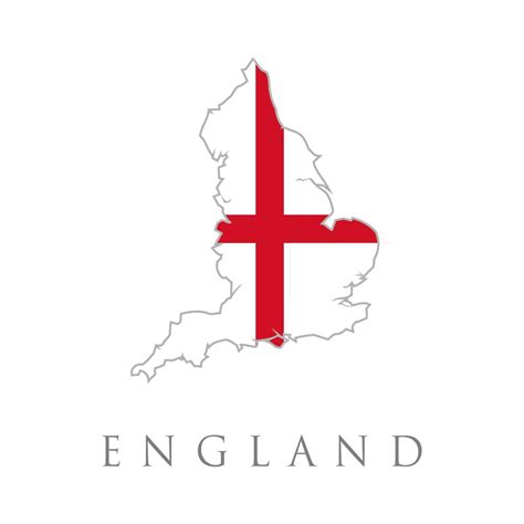 Map of England with St. George's Cross Flag