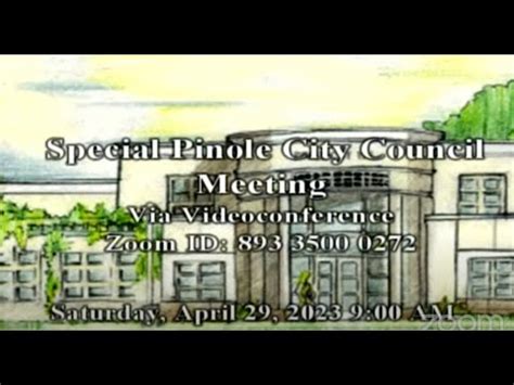 Pinole City Council Special Meeting 4 29 2023 YouTube