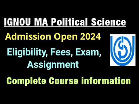 Ignou Ma Political Science Admission Open Ignou Ma Political