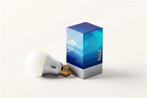 Led Light Bulb And Box Mockups Mockup Free