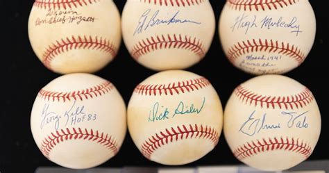 Lot Detail Lot Of 6 Vintage Single Signed Baseballs Vintage