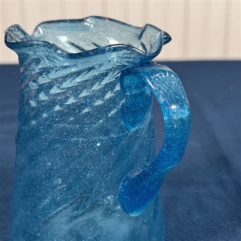 Antique Blue Glass Pitcher