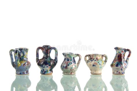 Pottery Vases On Shelf Stock Image Image Of Dark Clay 5838017